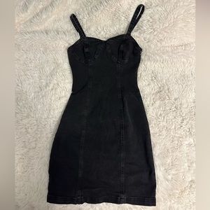 Black Denim Jean Mini Dress